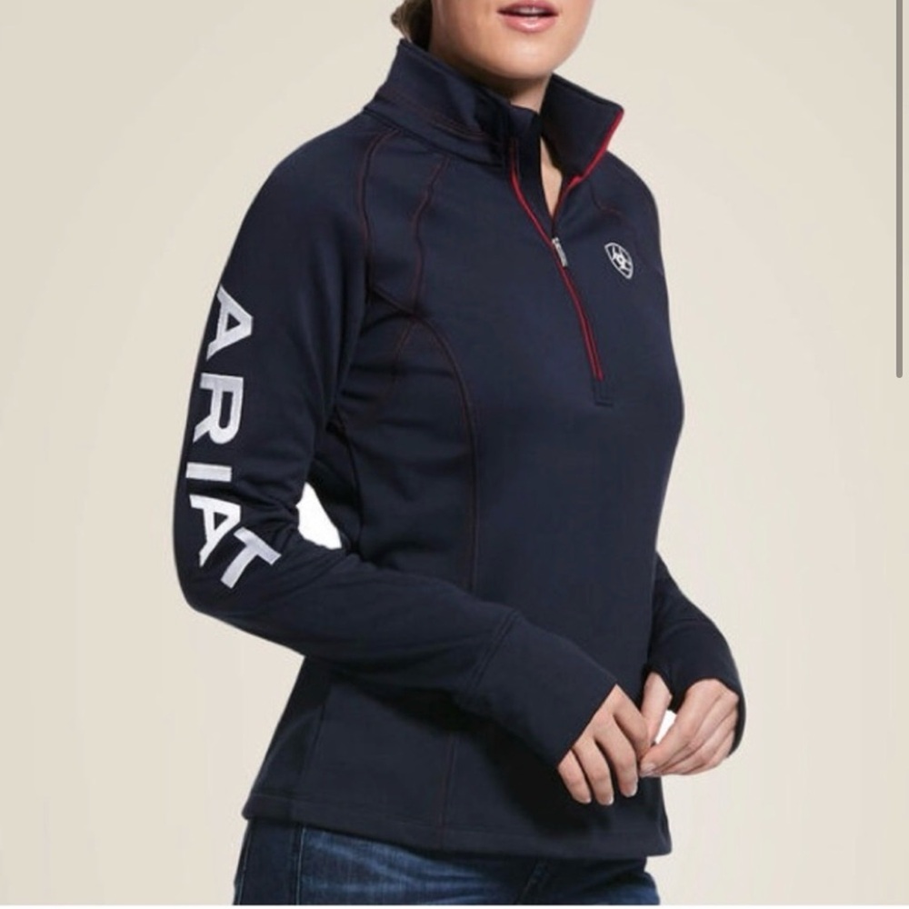 Ariat TEK Team Half 1/2 Zip Sweatshirt Pullover Long Sleeve Fleece Navy Blue XSm